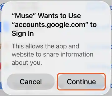 Muse screen: Let your phone open the sign-in page